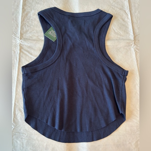wild fable Ribbed Navy Cropped High-Neck Tank - Picture 2 of 4